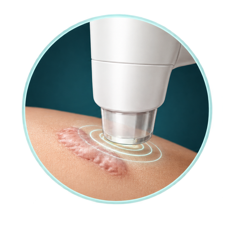 Illustration of a superficial radiation therapy applicator